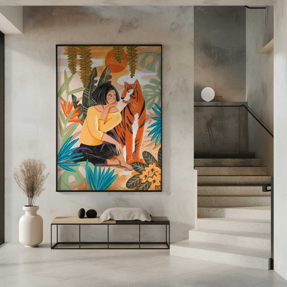 Woman with Tiger | Poster