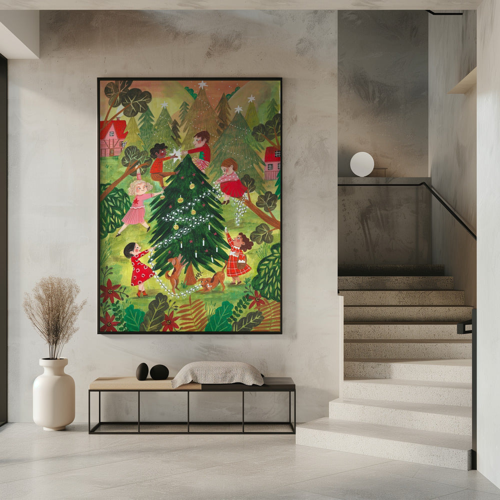 Decorating the Christmas tree | Poster