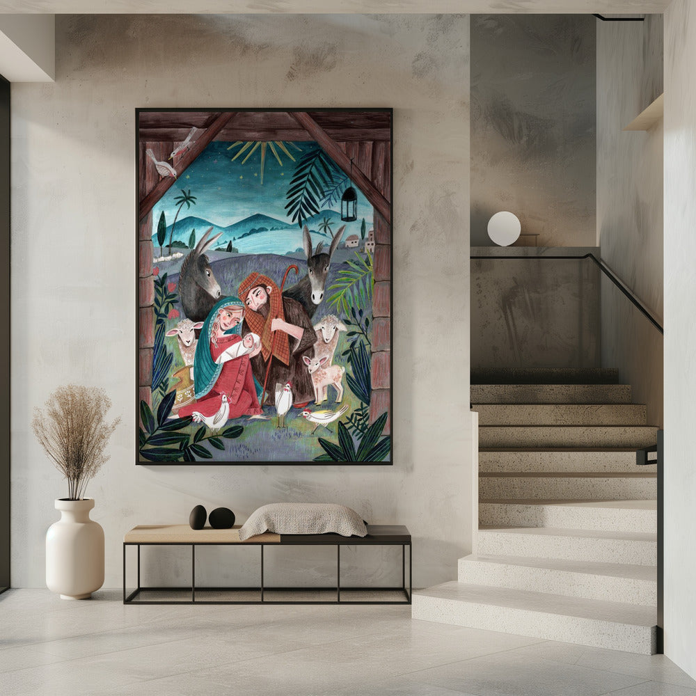 Christmas with Mary and baby Jesus | Poster