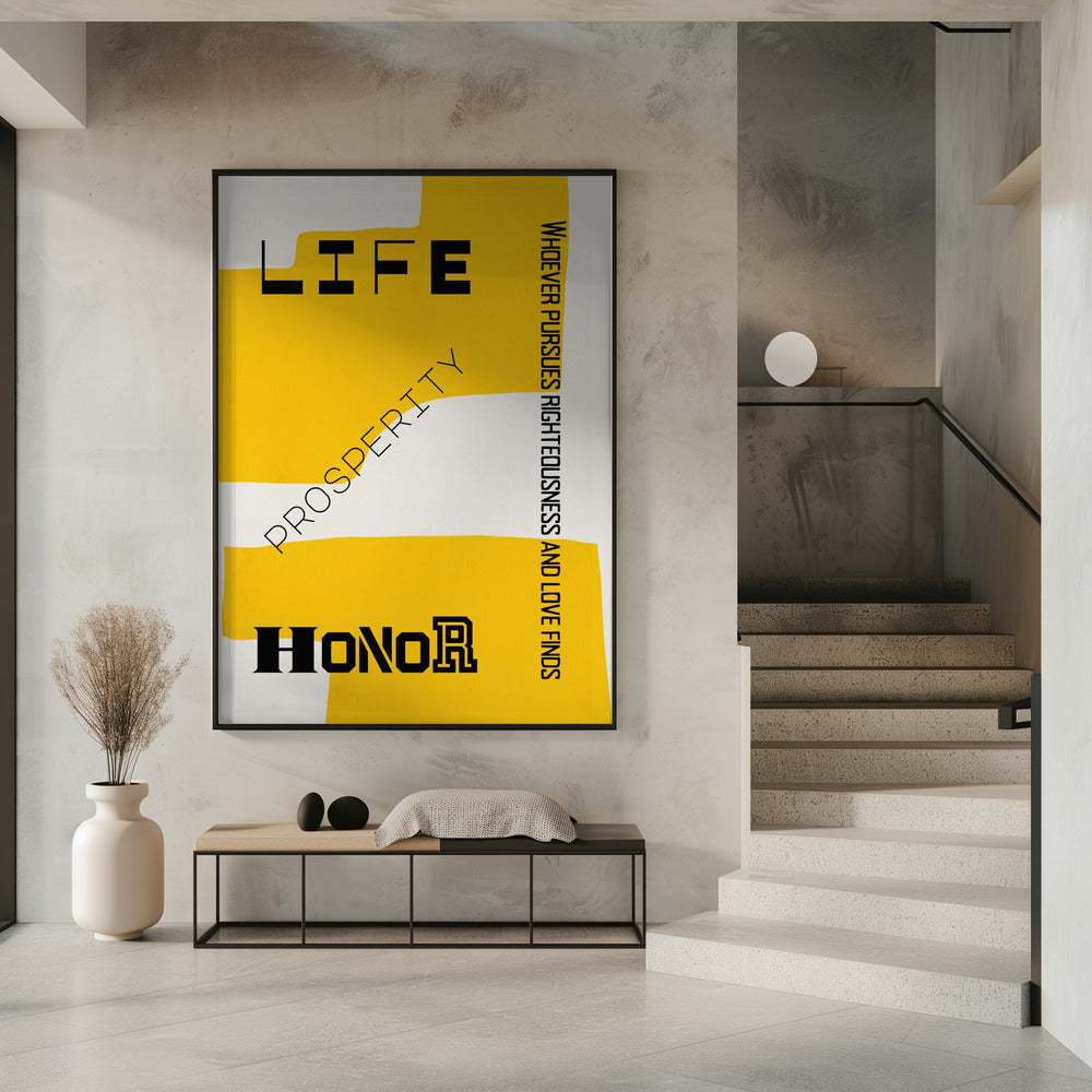 Bijbelvers - Leven, welvaart en eer | Poster