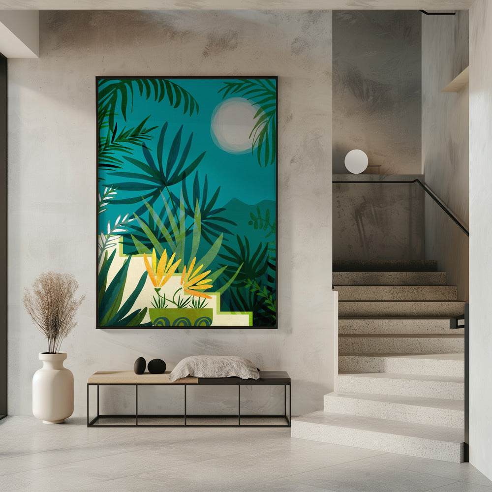 Regenwoud met maanlicht | Poster