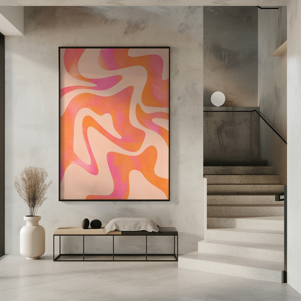 Abstracte golf - Peach Fuzz | Poster
