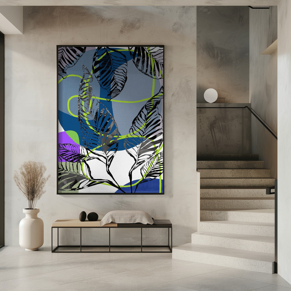 Black Leaves With Color Abstract No3 | Poster
