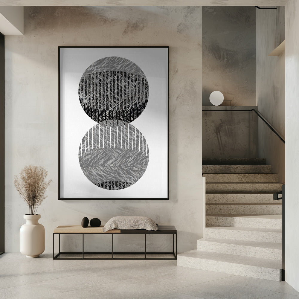 Zwartgrijze stippen Bauhaus nr. 3 | Poster