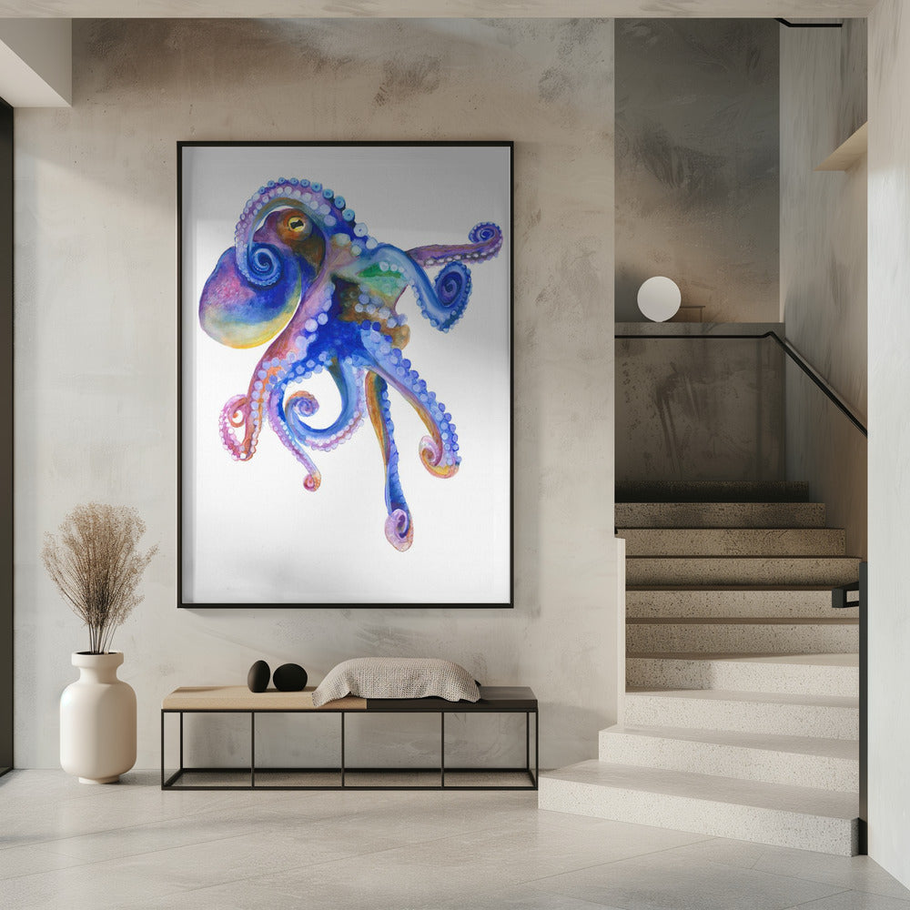 Blauwe zee-octopus | Poster