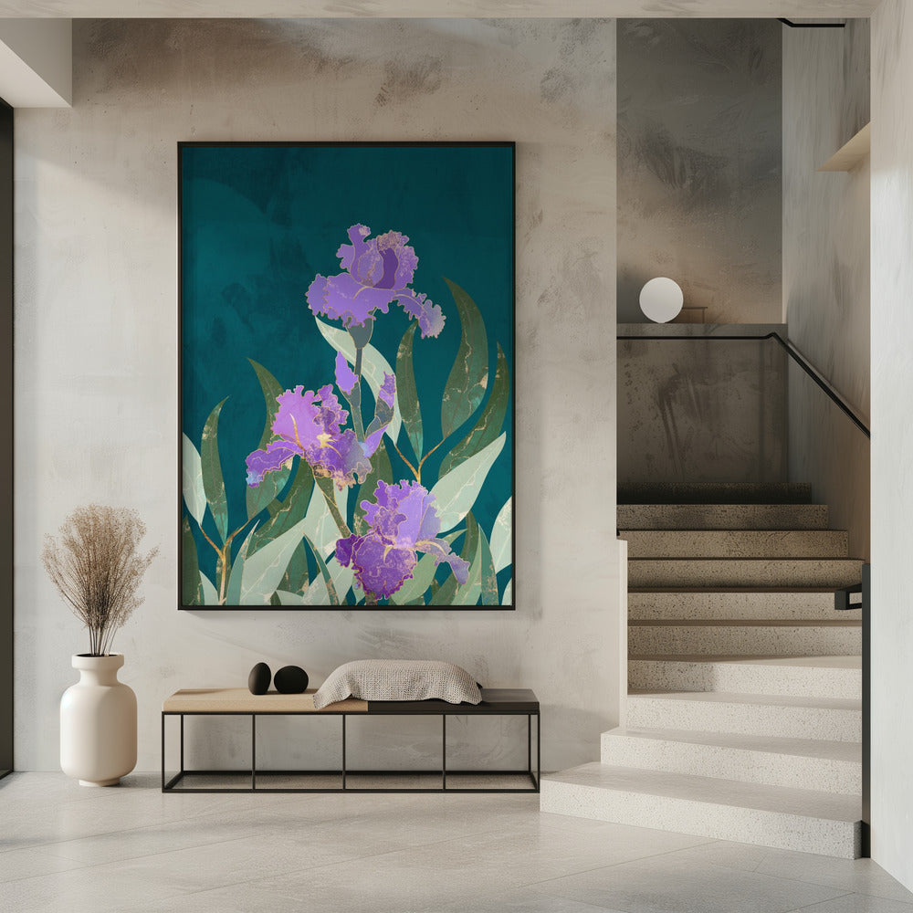 Irisbloem Turquoise | Poster