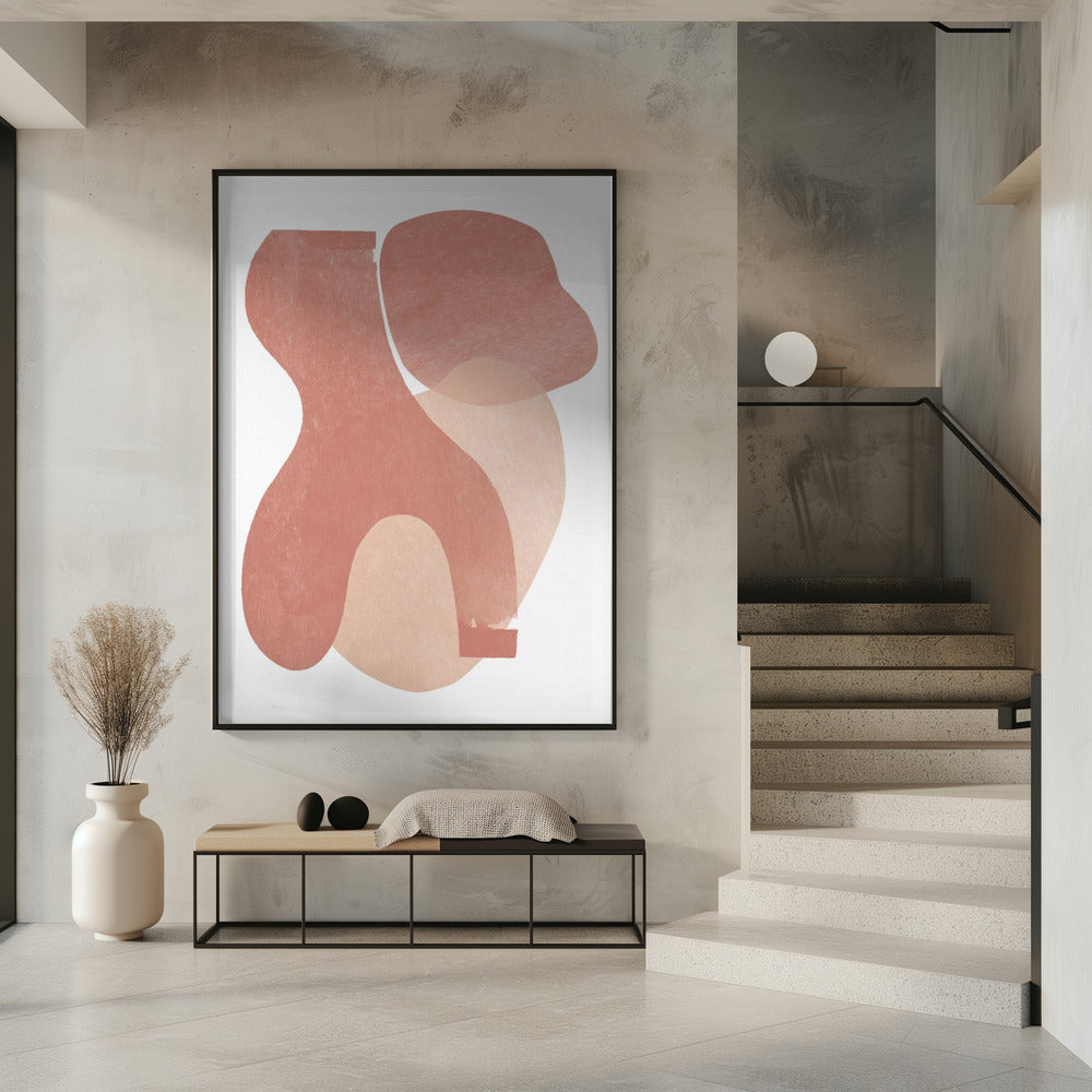 Peach Paper Cut Composition No.2 | Poster
