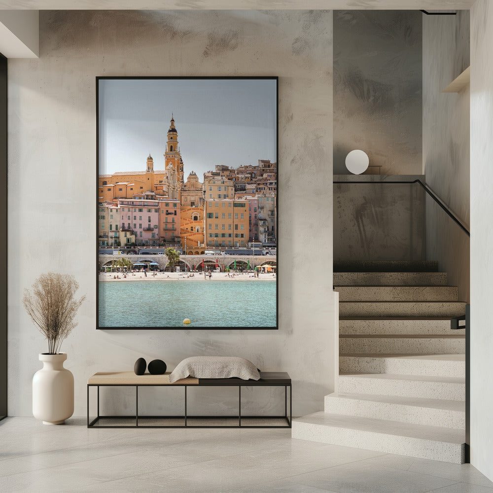 Skyline van Menton | Poster
