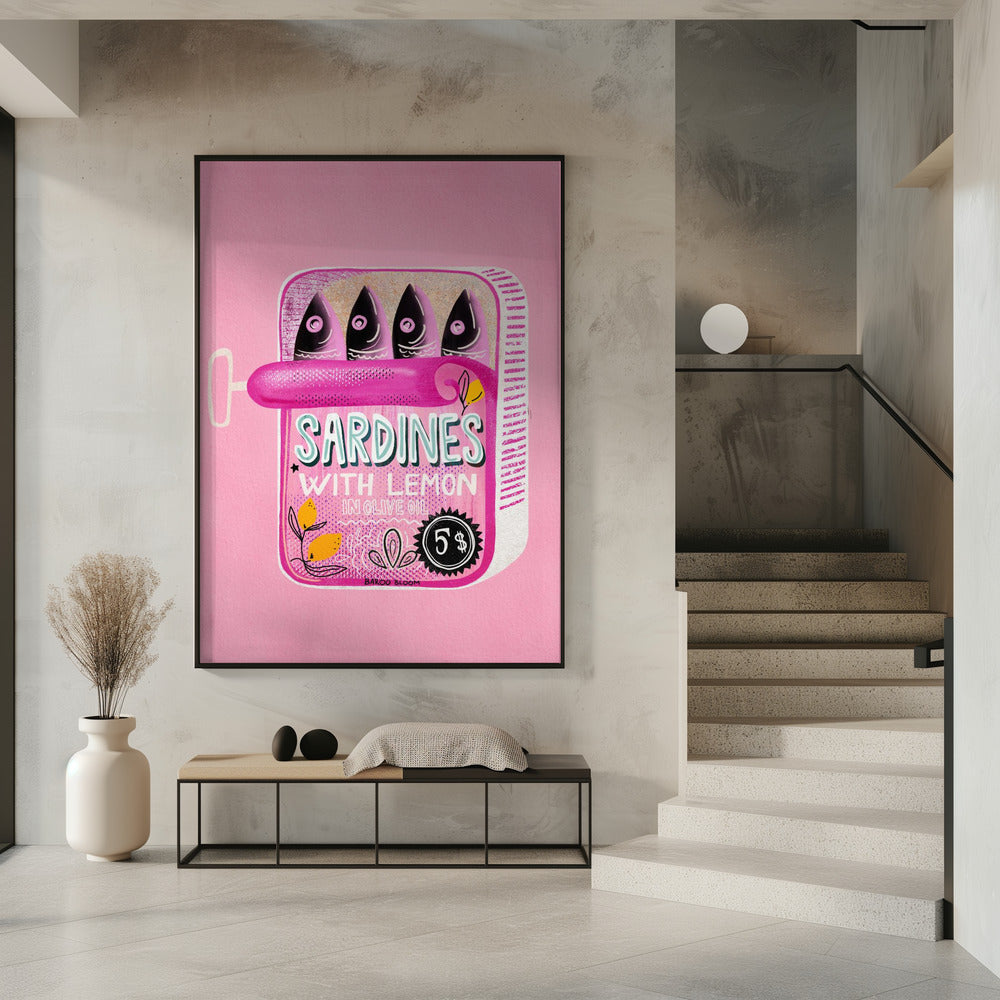 Sardientjesblikje Roze | Poster