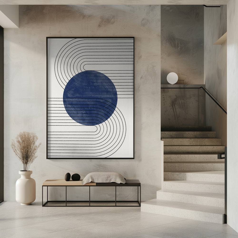 Blue Eclipse Lines | Poster