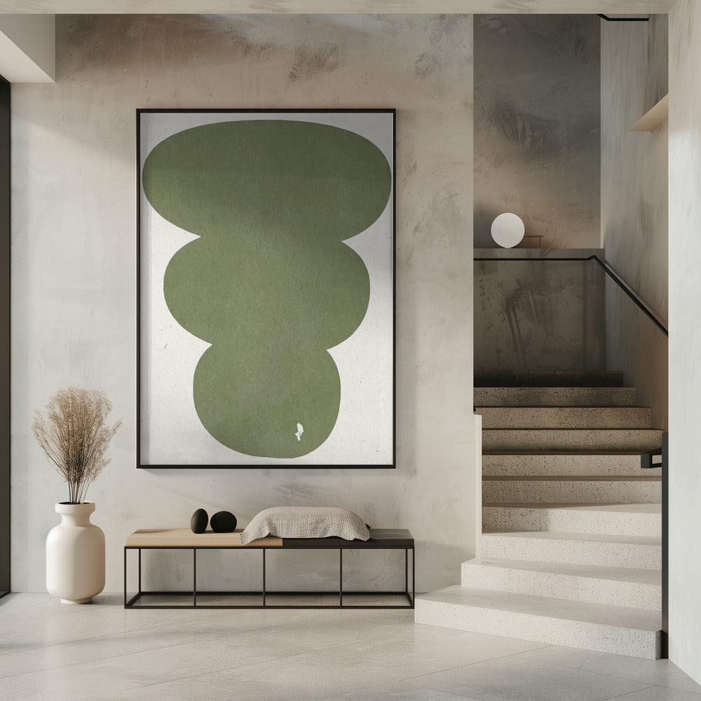 Greenery Simple Retro Shapes | Poster