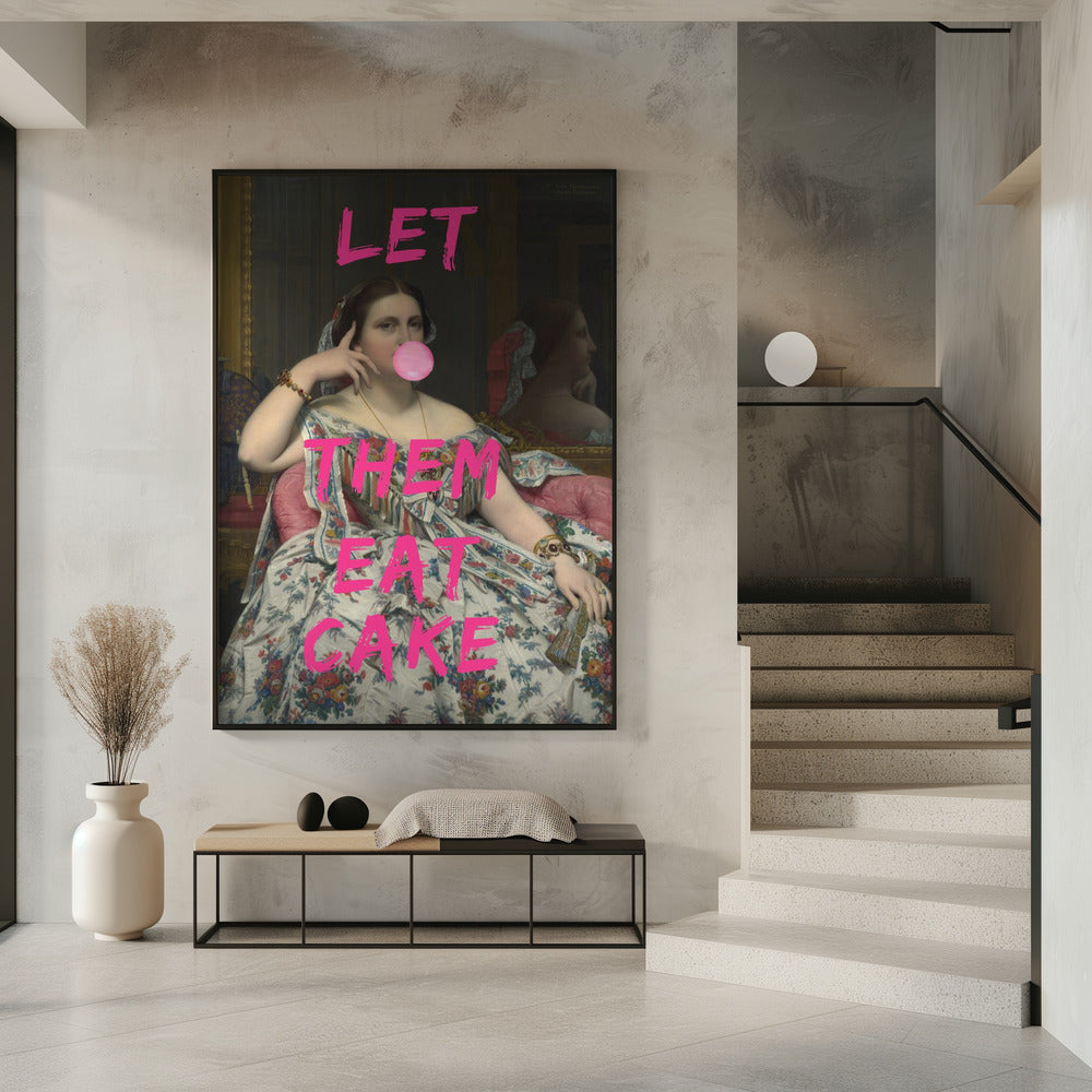 Laat ze taart eten, kauwgom vintage portret | Poster