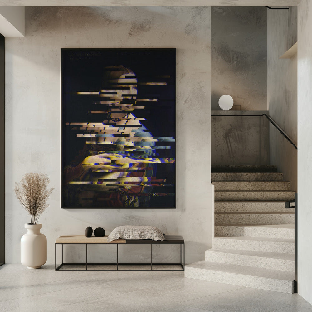 Verknoeide Leonardo da Vinci's Dame met de Hermelijn | Poster