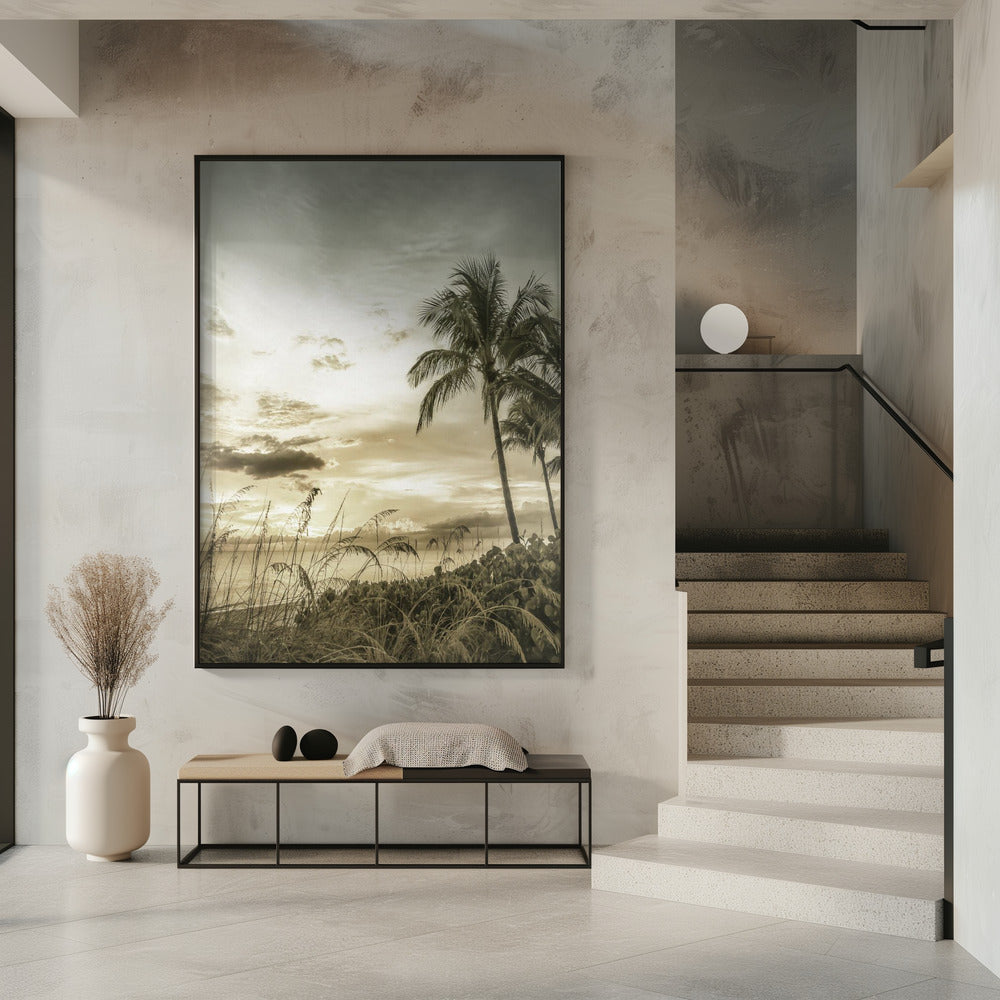 BONITA BEACH Vintage Zonsondergang | Poster