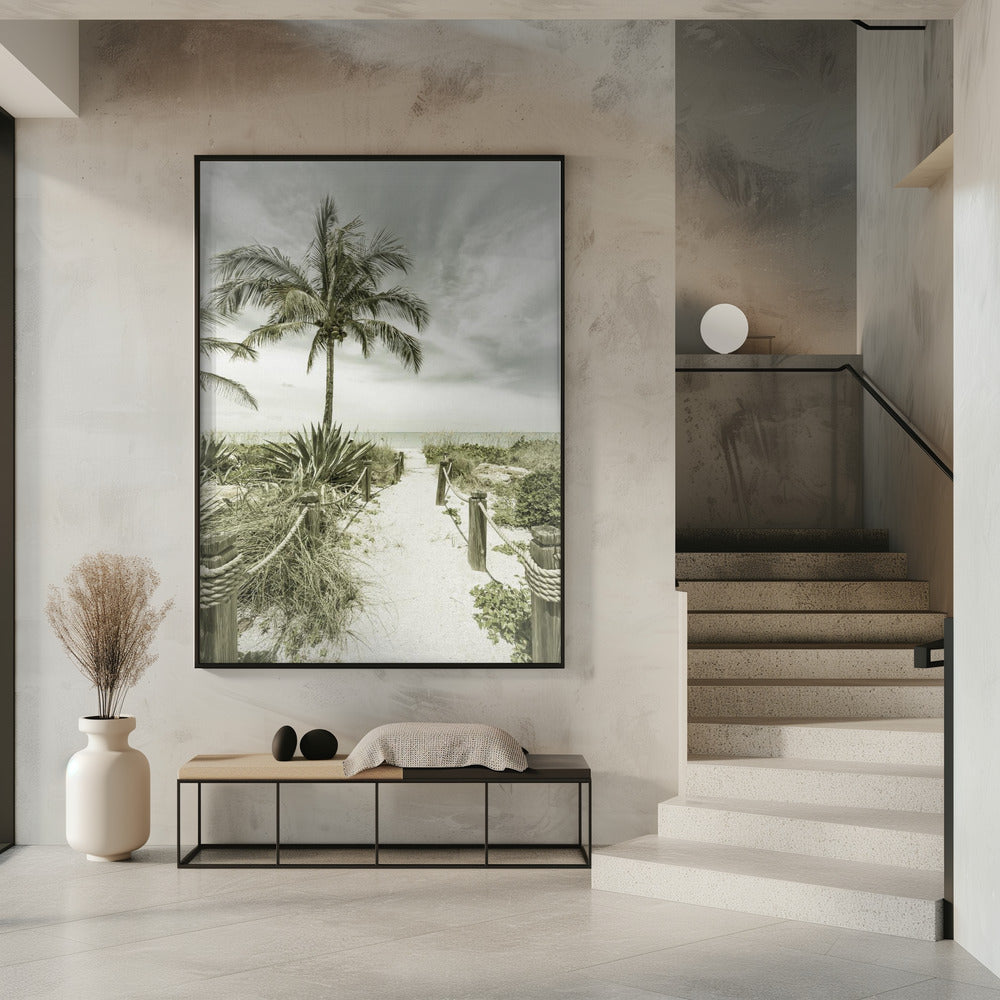 Vintage pad naar het strand | Poster