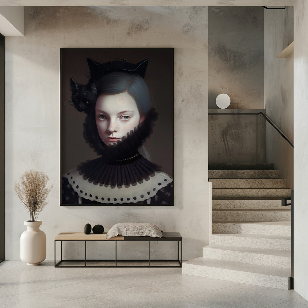 Mevrouw Zwarte Poes | Poster