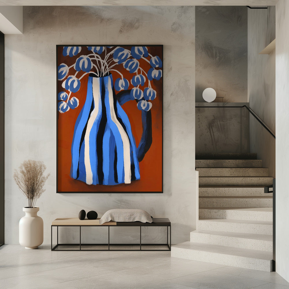 Gestreepte vaasbloemen | Poster