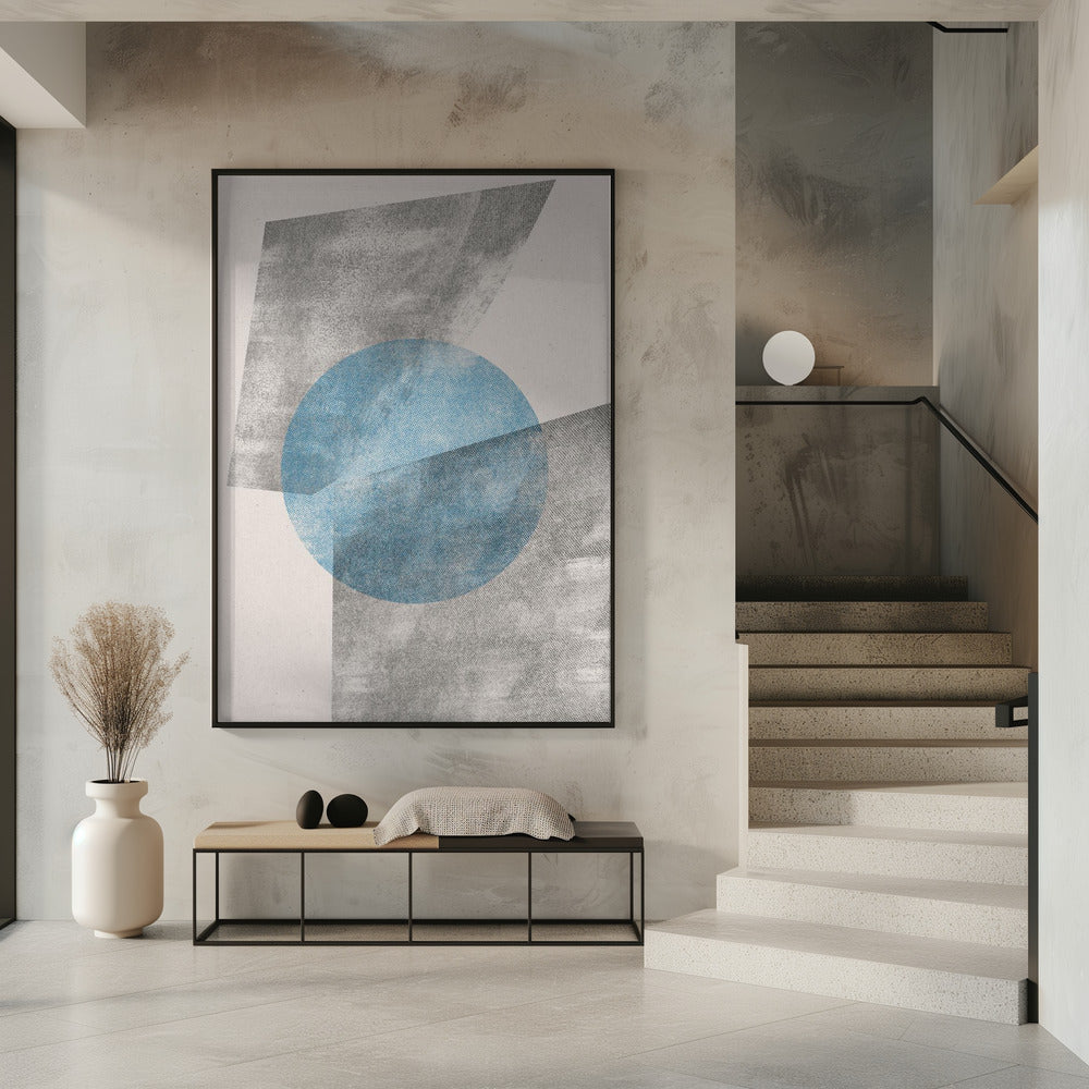Blue Geometric Modern Object | Poster