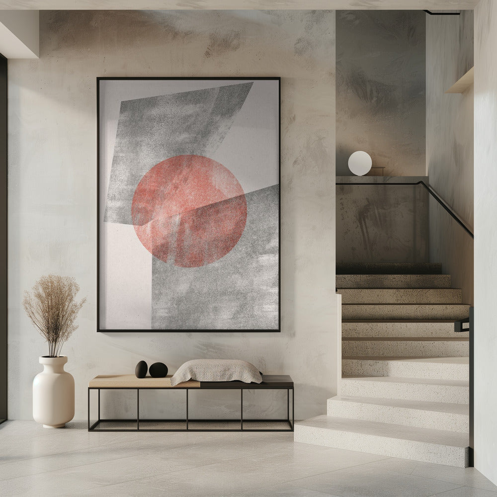 Red Geometric Modern Object | Poster