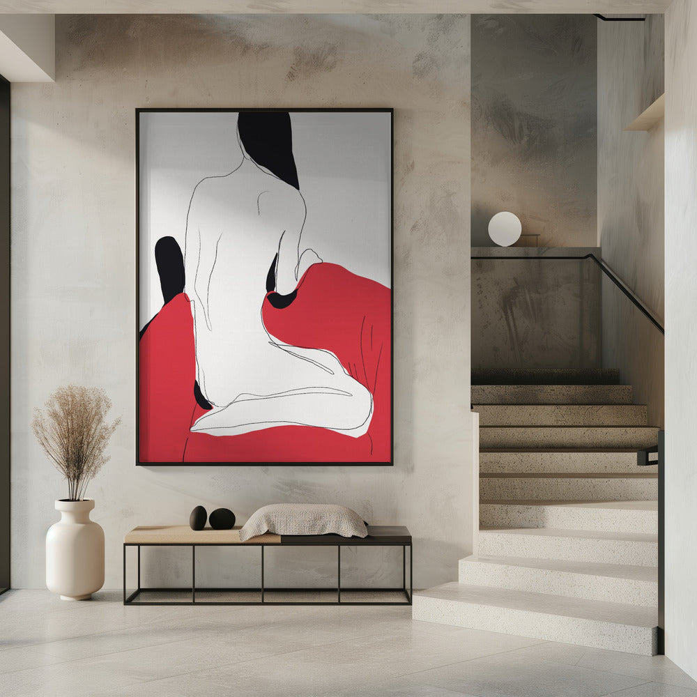 Naaktfiguur in een dynamische pose | Poster