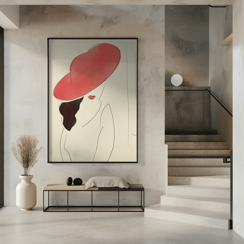 Rode Hoed Elegance | Poster
