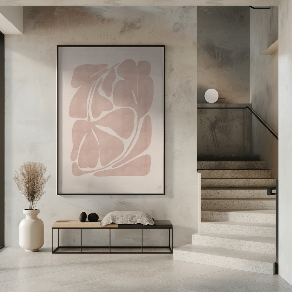 Beige abstracte vormen | Poster