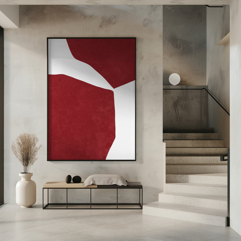 Abstract Rood op wit | Poster