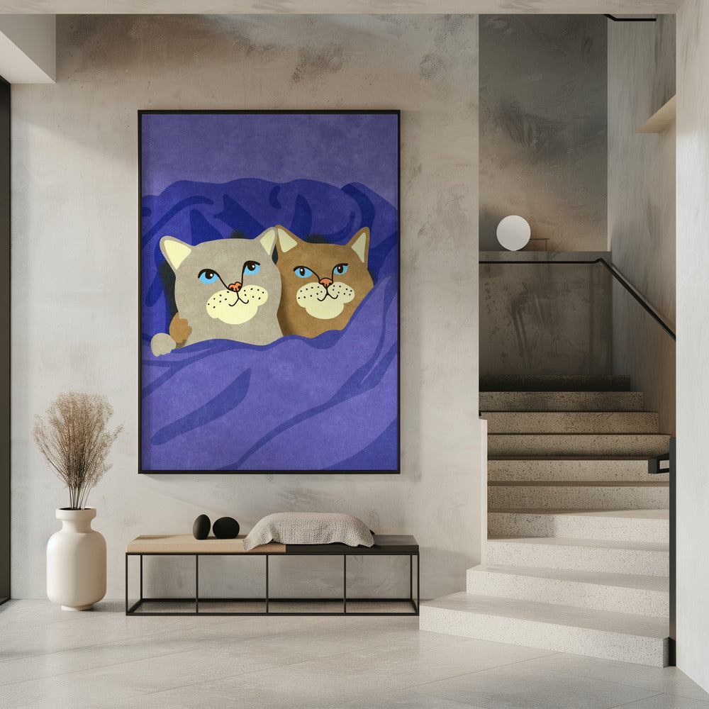 Katten in bed | Poster