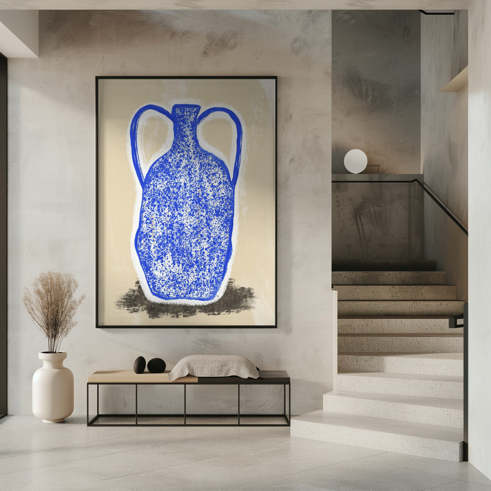 Grote blauwe vaas | Poster