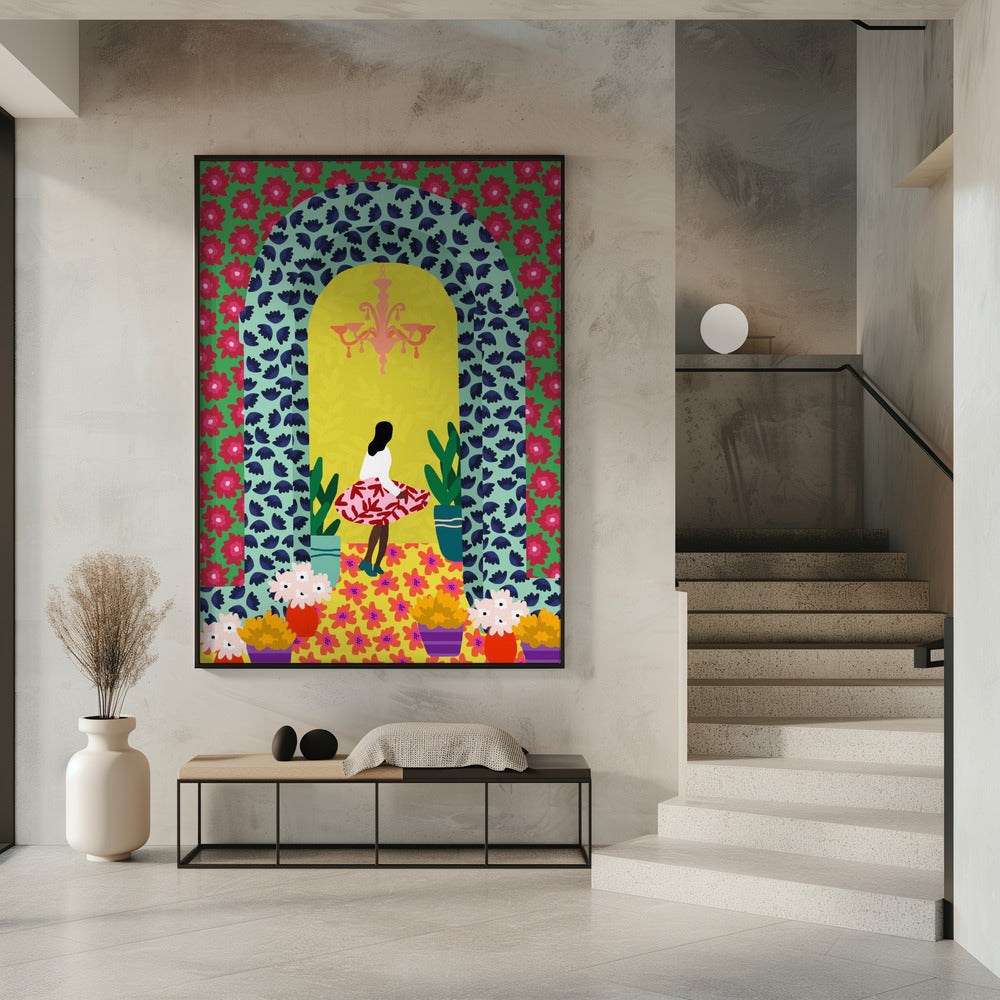 Floral Portal Girl | Poster