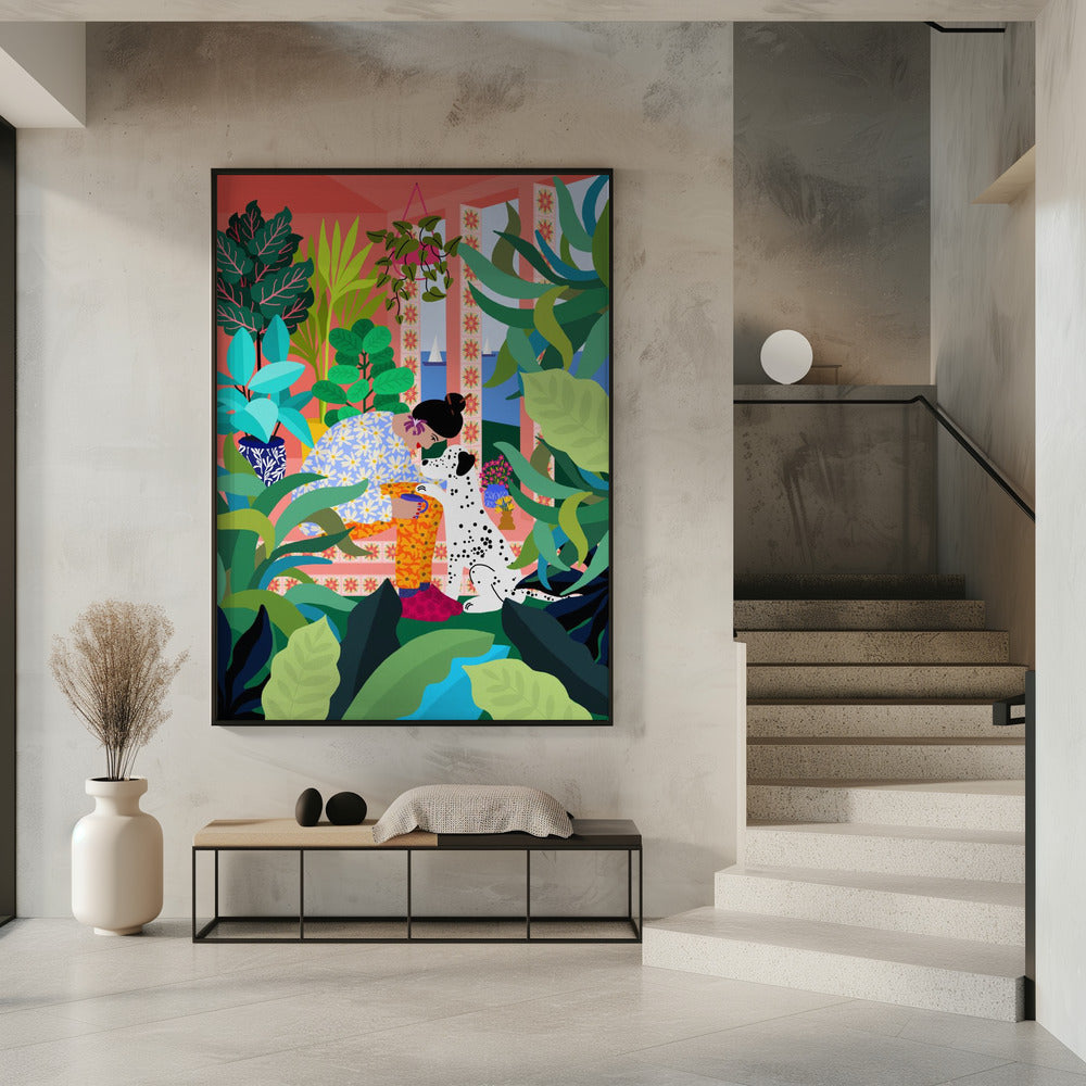 Meisje met hondje | Poster