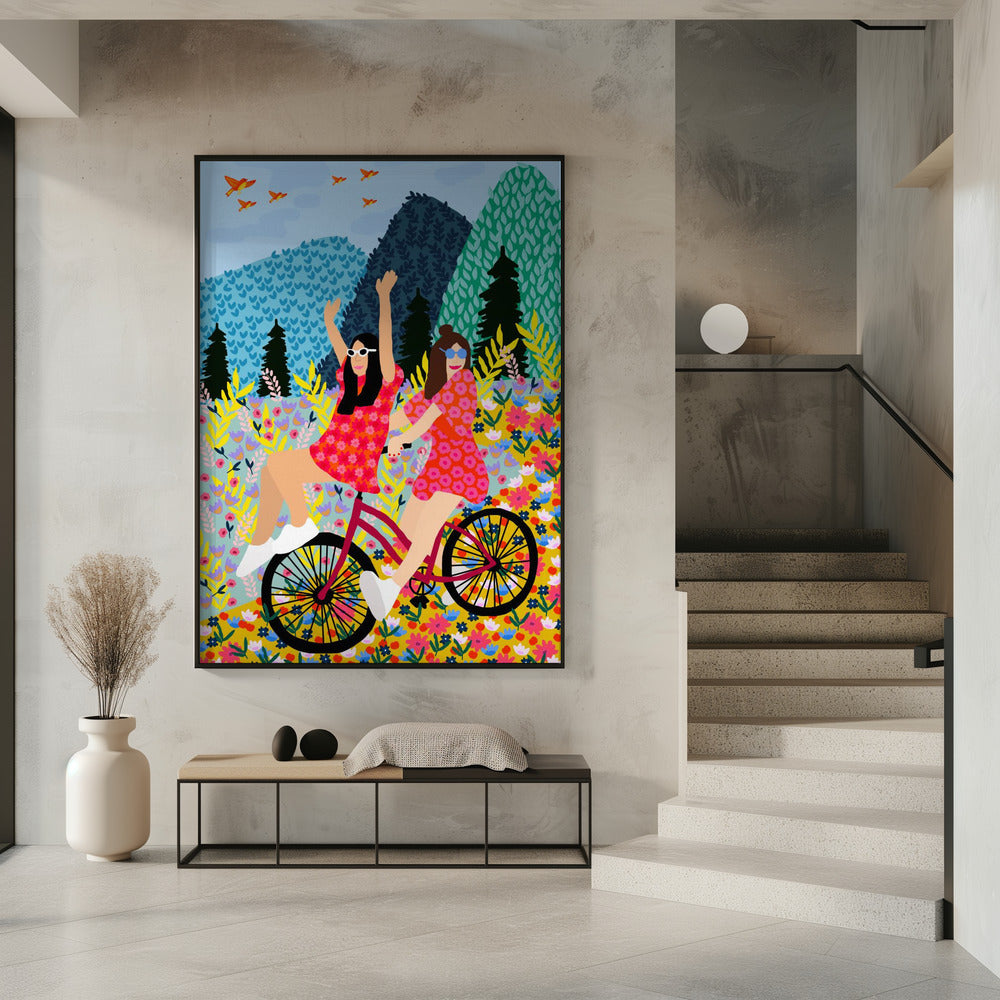 Vrienden op de fiets | Poster