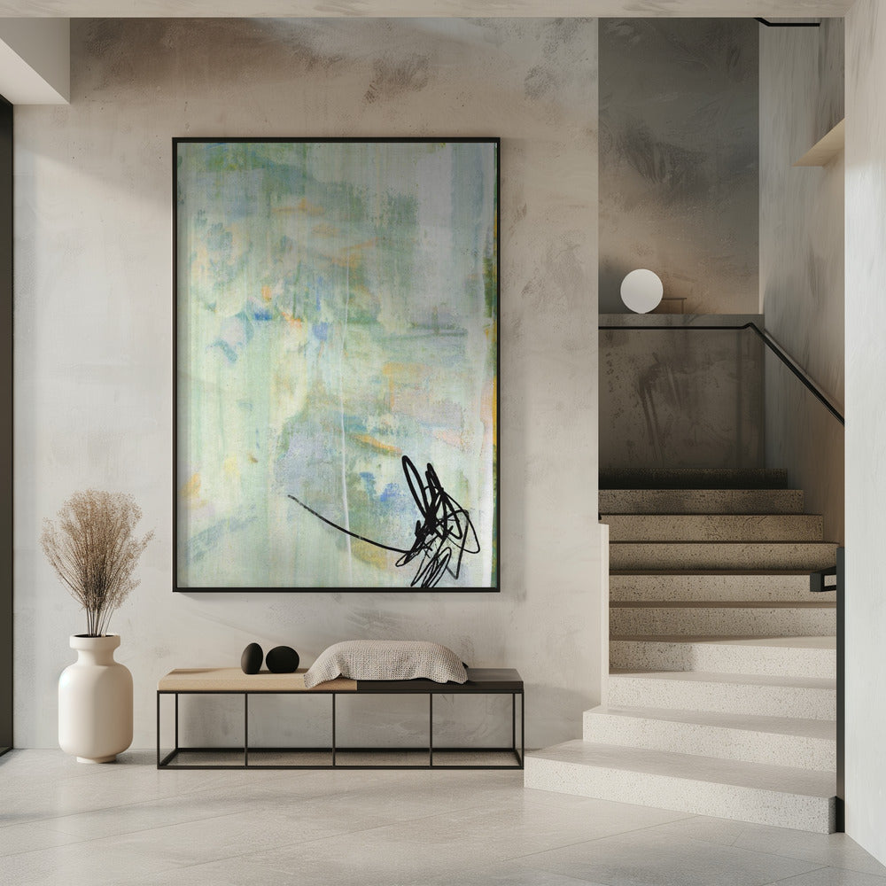Pastelkleuren en opvallende zwarte accenten | Poster