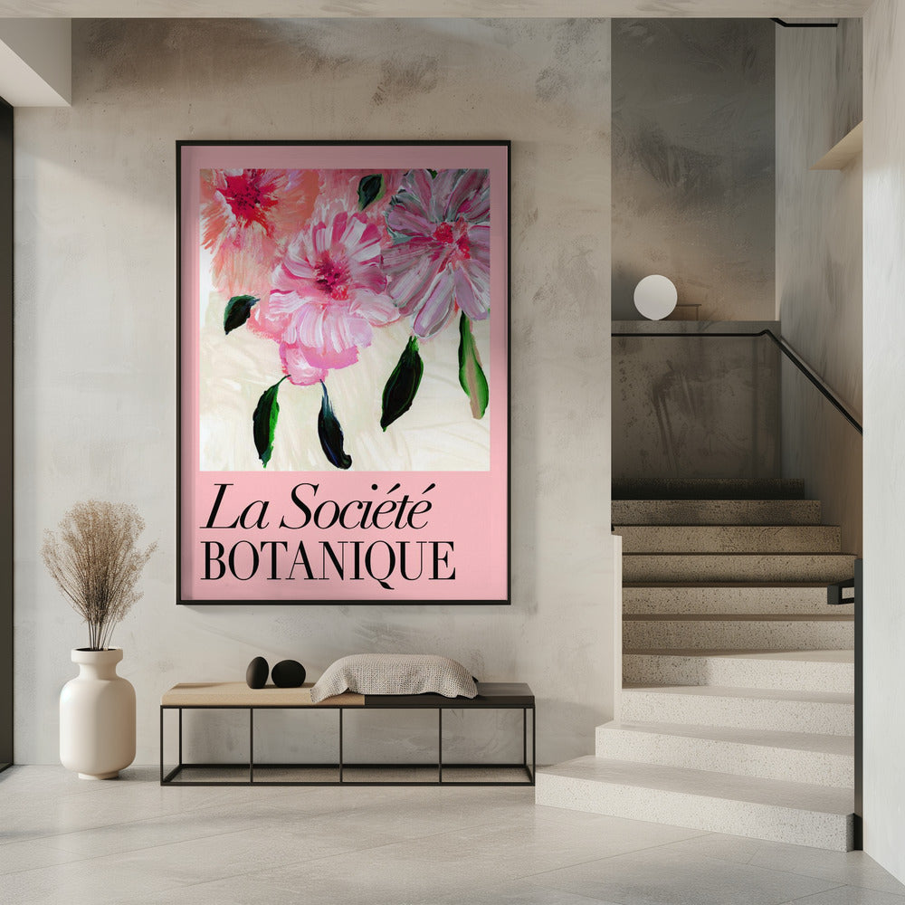 La Société Botanique Roze bloemen | Poster