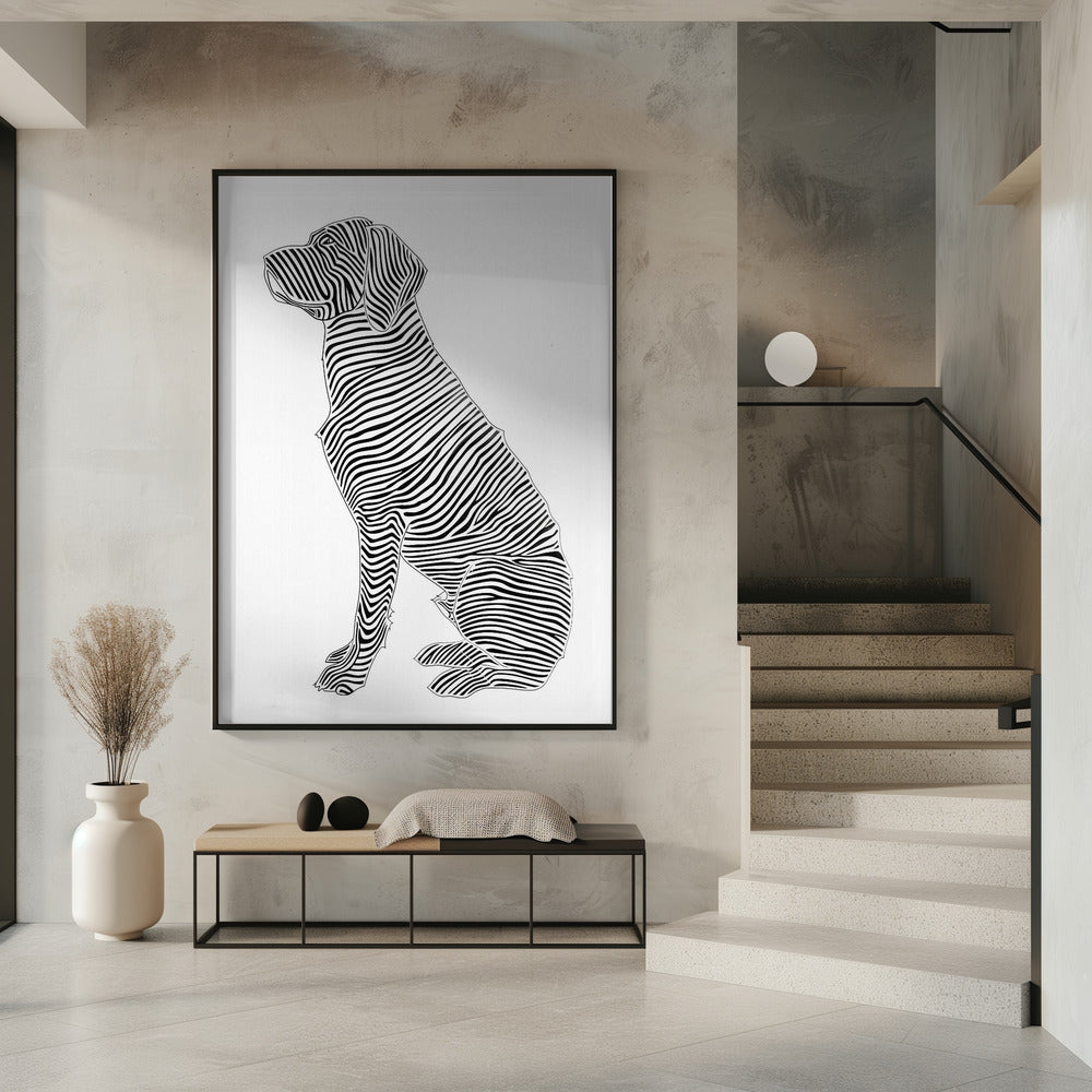 Lijnenkunst Hond | Poster