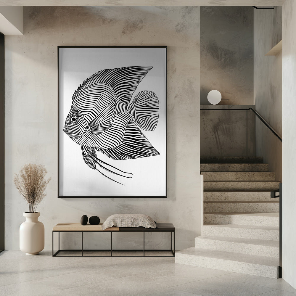 Lijnenkunst Vis | Poster