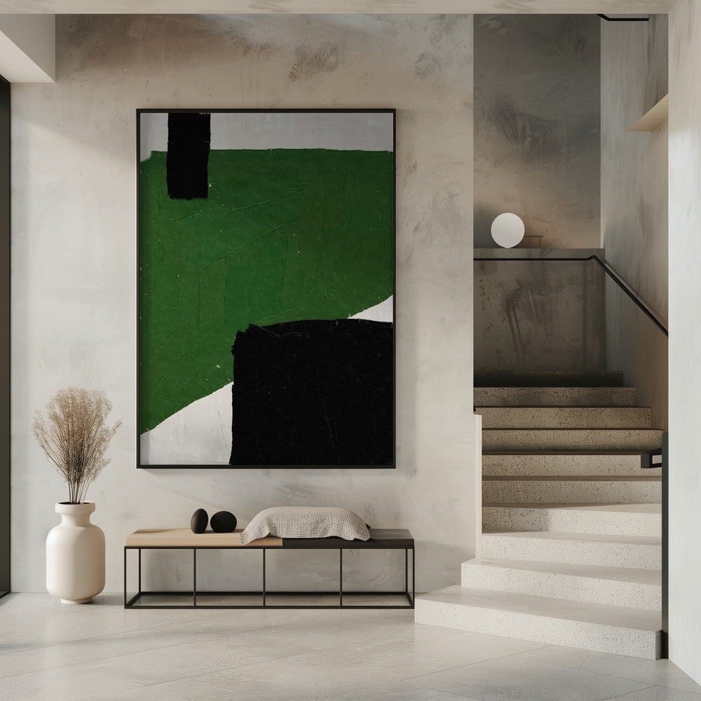 Smaragdgroene abstractie | Poster
