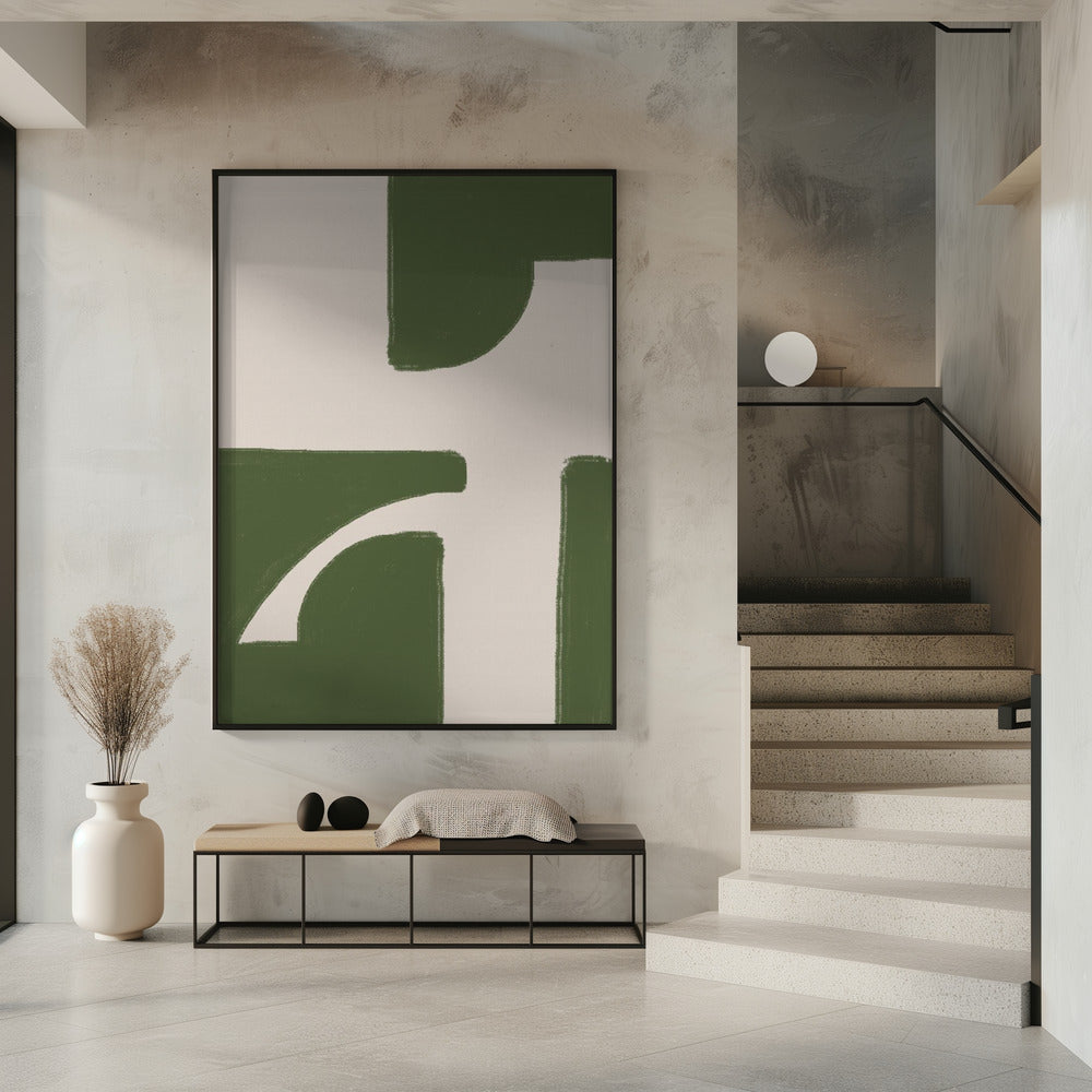 Groene geometrische stroom | Poster