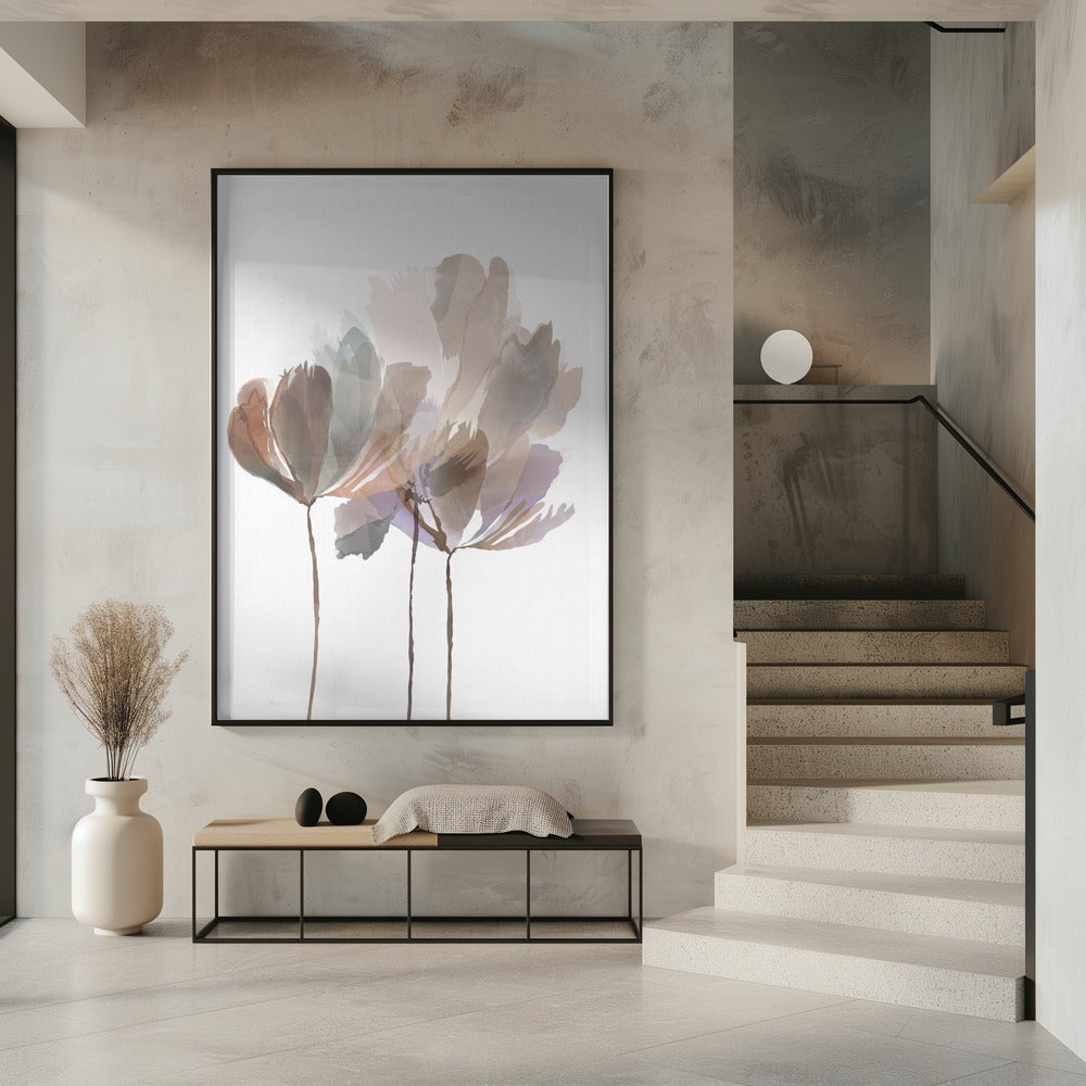Blozende roze bloemen | Poster