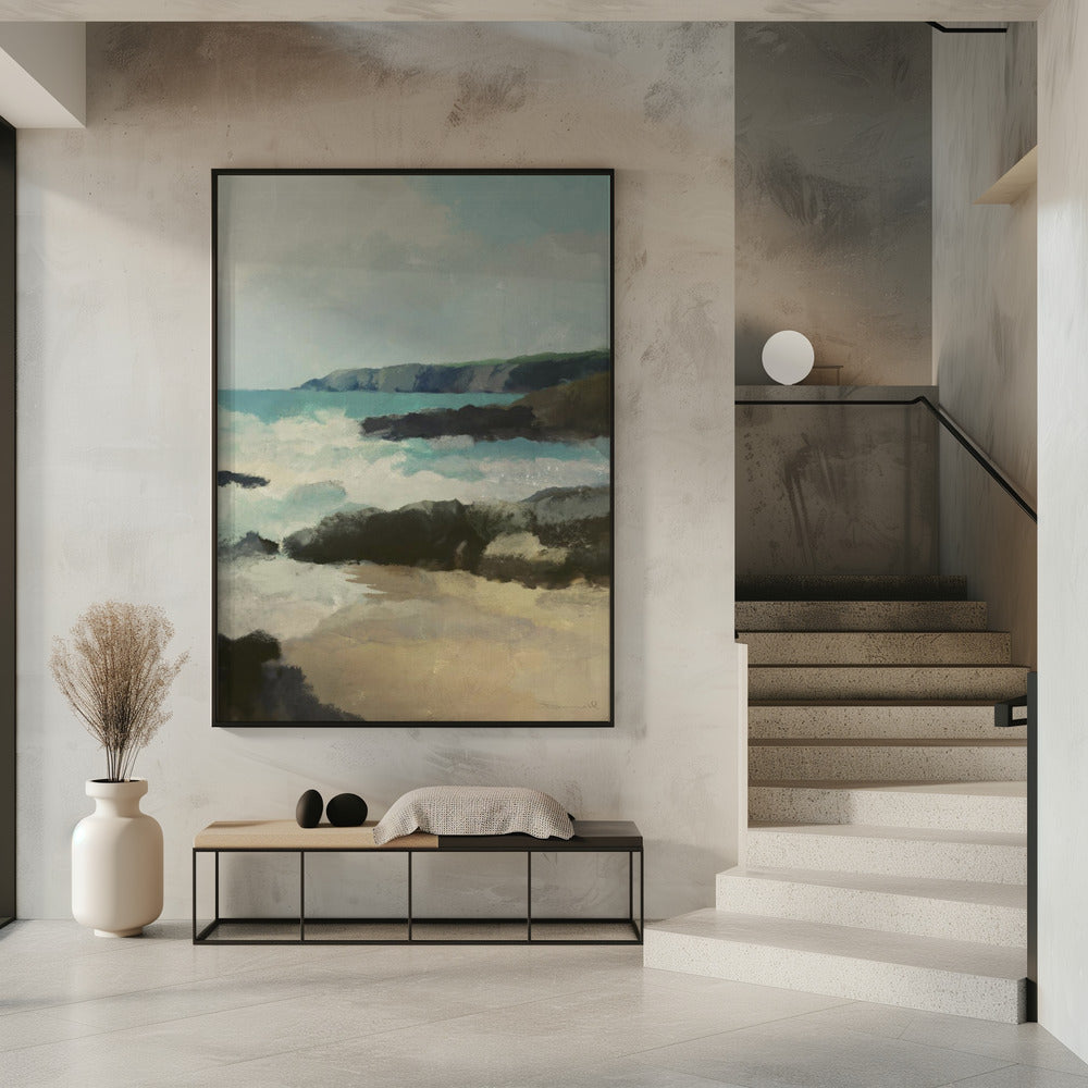 Rotsachtig strand | Poster