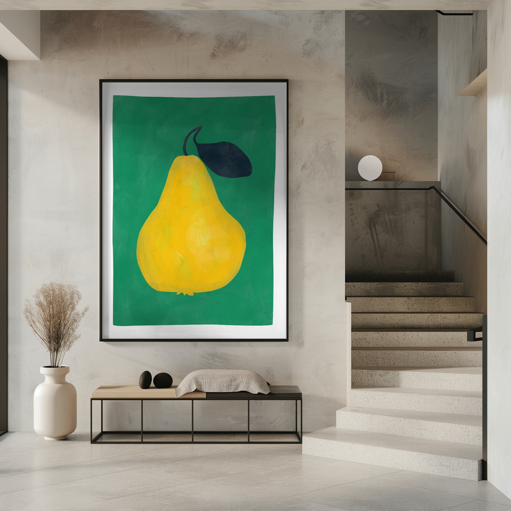 Minimalistische gele peer | Poster
