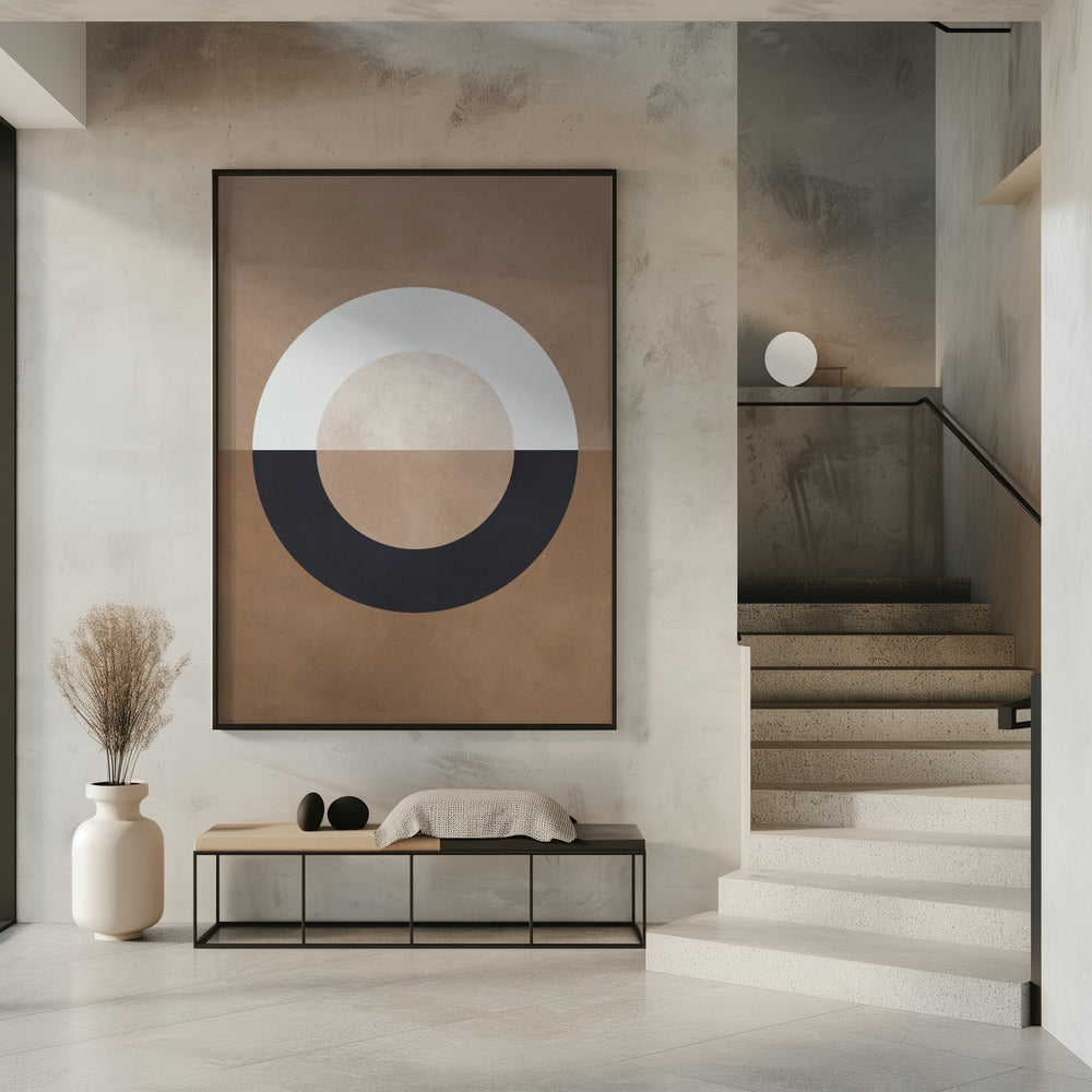 Bruine geometrie 8 | Poster