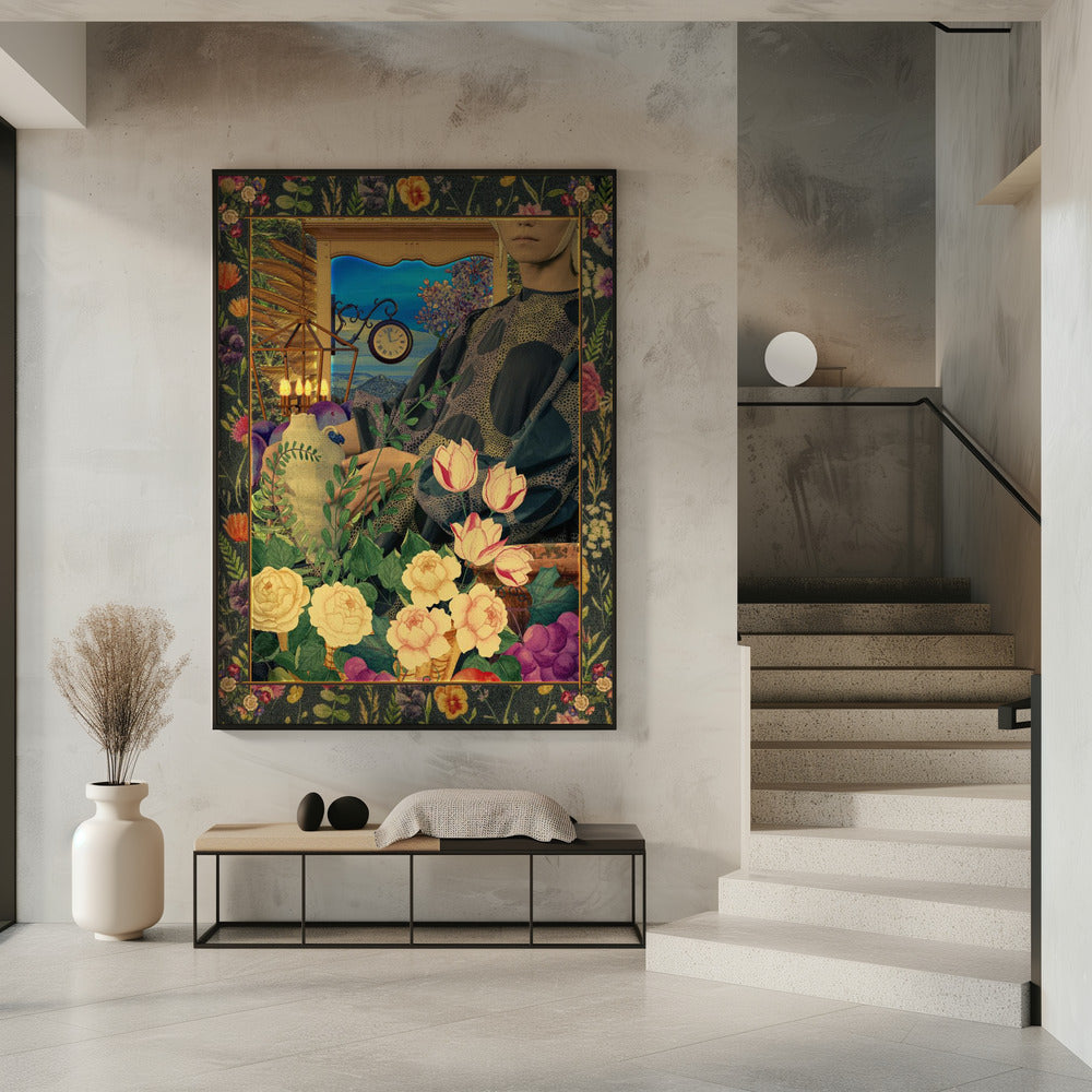 Surreal Floral Portail Collage | Poster