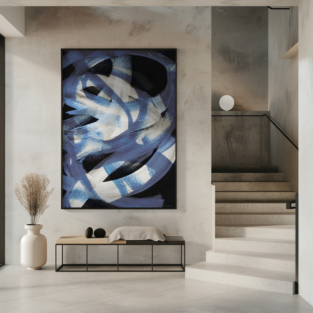 Abstracte penseelstreken 128 | Poster