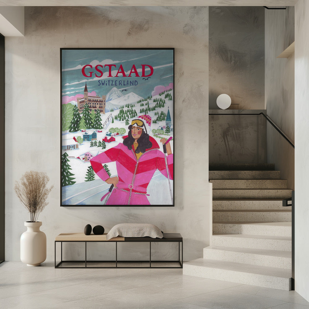 Reisposter Vrouw in Gstaad, Zwitserland | Poster