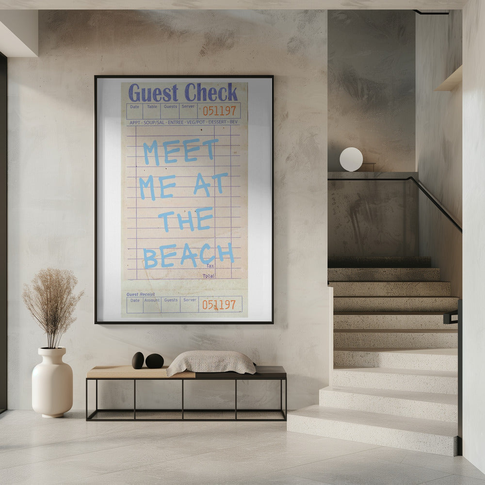 Ontmoet me op het strand Blauw | Poster
