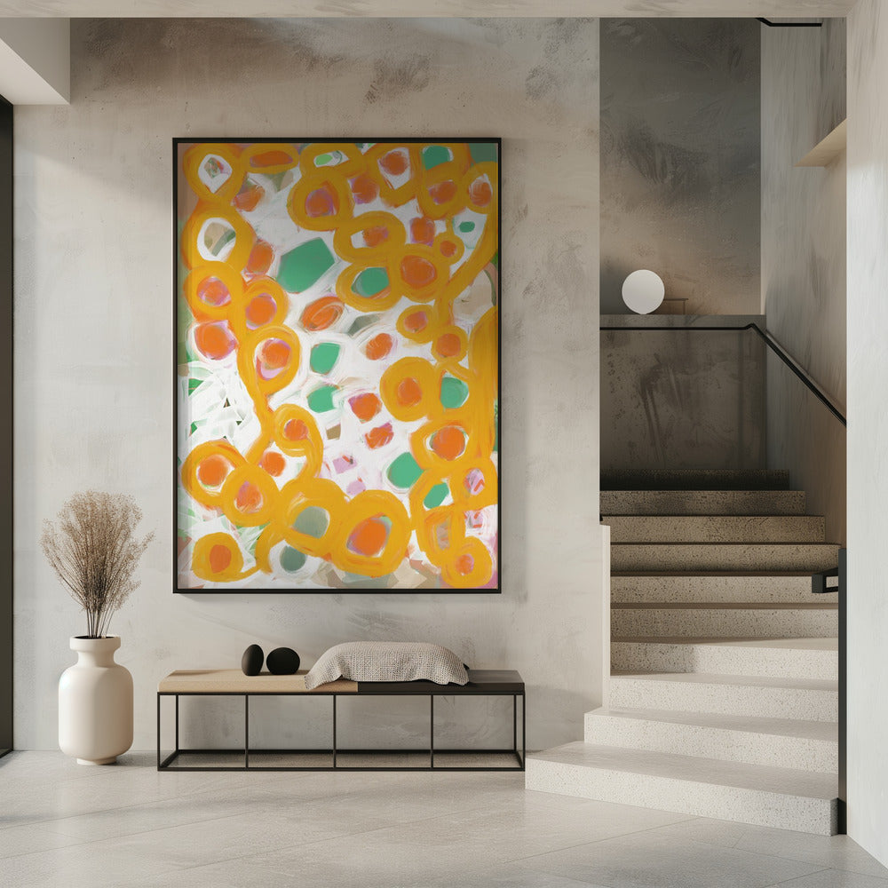 Oranje en groene cirkels | Poster