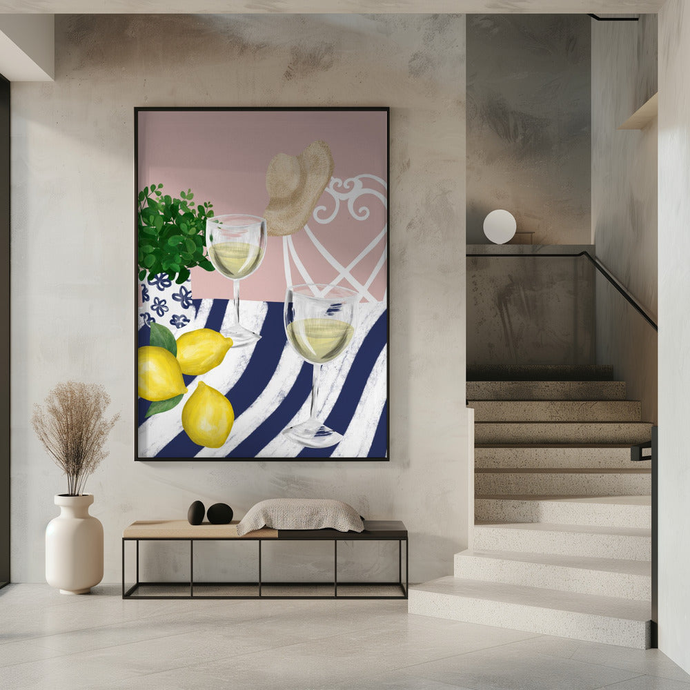 Witte wijn voor twee | Poster