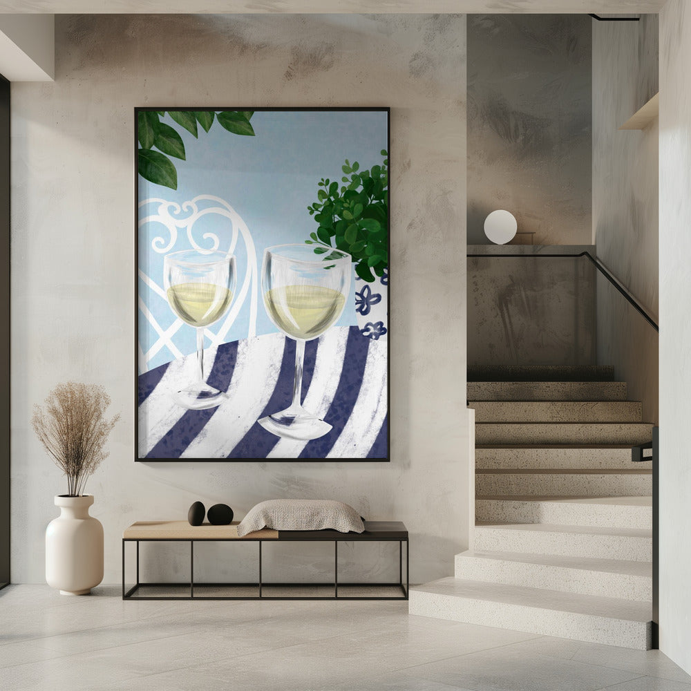 Witte wijn onder de boom | Poster