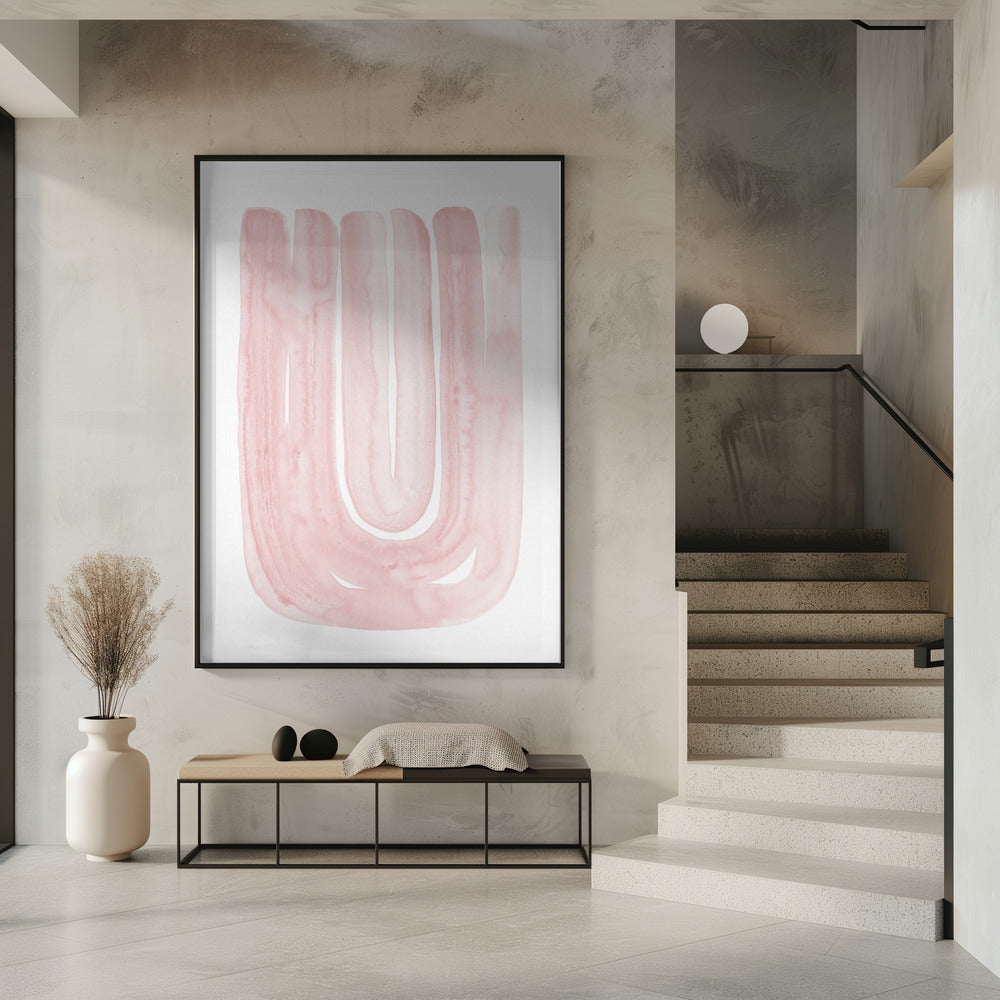 Abstracte Blush Curves | Poster